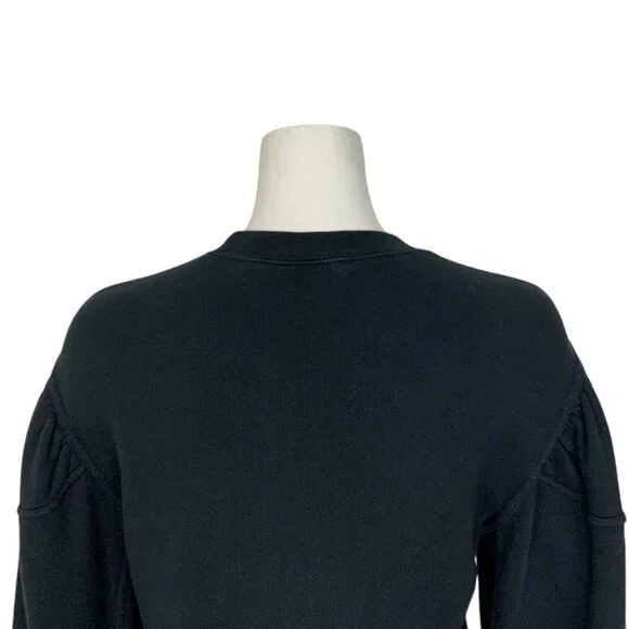 Ulla Johnson Ava Pullover Sweatshirt P US/0 XS Onyx Puff Shoulder